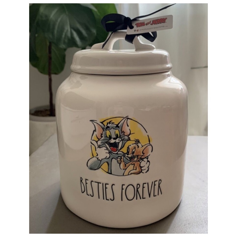 NEW Rae Dunn Tom & Jerry Besties Forever Canister